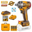 INGCO Μπουλονόκλειδο Κρουστικό Μπαταρίας 20V Li-Ion 405-555Nm με AΙ CIWLI2045E